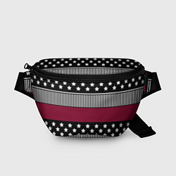 Поясная сумка Burgundy black striped pattern