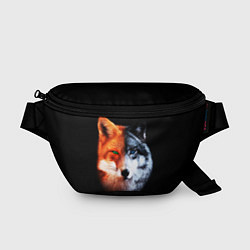 Поясная сумка Волк и Лисица, цвет: 3D-принт