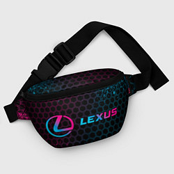 Поясная сумка Lexus - neon gradient: надпись и символ, цвет: 3D-принт — фото 2