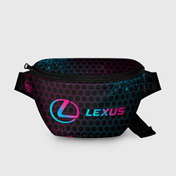 Поясная сумка Lexus - neon gradient: надпись и символ, цвет: 3D-принт