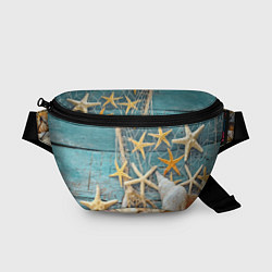 Поясная сумка Натюрморт из сети, морских звёзд и ракушек - лето