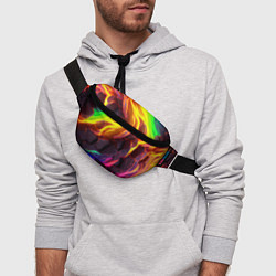 Поясная сумка Neon rainbow lava, цвет: 3D-принт — фото 2