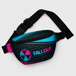 Поясная сумка Fallout - neon gradient: надпись и символ, цвет: 3D-принт — фото 2
