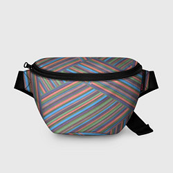 Поясная сумка Яркие, хаотично расположенные полосы, цвет: 3D-принт
