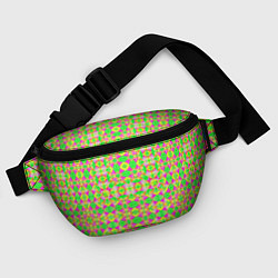Поясная сумка Желтый, зеленый, малиновый калейдоскопический неон, цвет: 3D-принт — фото 2
