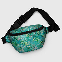 Поясная сумка Тропические листья на зеленом фоне, цвет: 3D-принт — фото 2