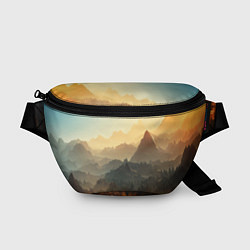 Поясная сумка Рассвет в горах, пейзаж, цвет: 3D-принт