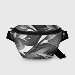 Поясная сумка Чёрно-белый тропический вайб, цвет: 3D-принт