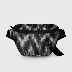 Поясная сумка Черно-белые штрихи, зигзаг, цвет: 3D-принт