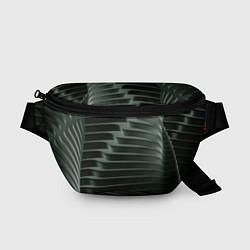 Поясная сумка Наноброня - чёрные волнообразные пластины, цвет: 3D-принт