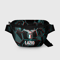 Поясная сумка Lazio FC в стиле glitch на темном фоне