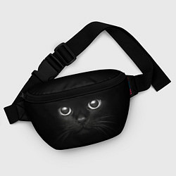Поясная сумка Взгляд чёрного кота, цвет: 3D-принт — фото 2
