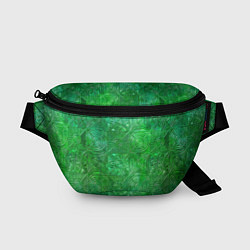 Поясная сумка Узорчатый зеленый стеклоблок имитация, цвет: 3D-принт