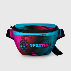 Поясная сумка Sporting - neon gradient: надпись и символ