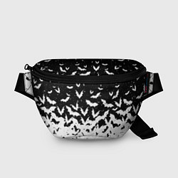 Поясная сумка Black and white bat pattern