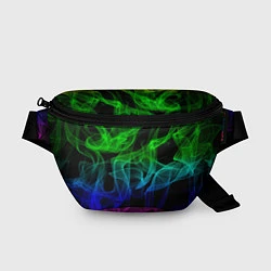 Поясная сумка Разноцветный неоновый дым, цвет: 3D-принт