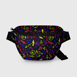 Поясная сумка Паттерн из разноцветных стрелочек, цвет: 3D-принт