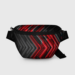 Поясная сумка Чёрно-красный паркет графика, цвет: 3D-принт