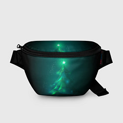 Поясная сумка Новогодняя неоновая кибер-елочка, цвет: 3D-принт