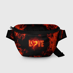 Поясная сумка Fire love, цвет: 3D-принт