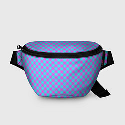 Поясная сумка Фиолетовые и голубые квадратики