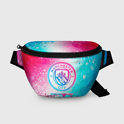 Поясная сумка Manchester City neon gradient style