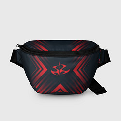 Поясная сумка Красный символ Hitman на темном фоне со стрелками, цвет: 3D-принт