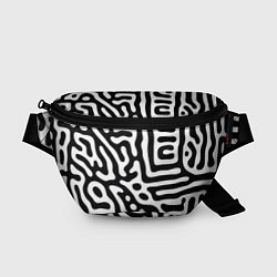 Поясная сумка Черно-белый фон, цвет: 3D-принт