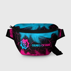 Поясная сумка Gears of War - neon gradient: надпись и символ
