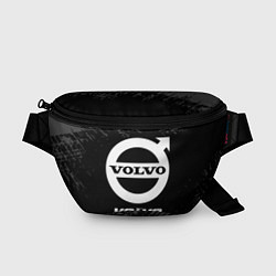 Поясная сумка Volvo speed на темном фоне со следами шин, цвет: 3D-принт