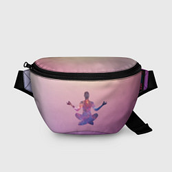 Поясная сумка Поза лотоса в йоге, цвет: 3D-принт