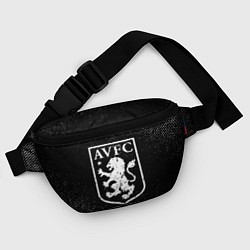 Поясная сумка Aston Villa с потертостями на темном фоне, цвет: 3D-принт — фото 2