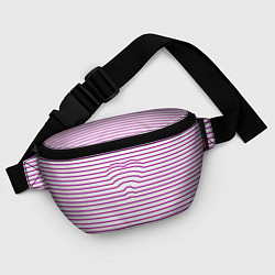 Поясная сумка Полосатый паттерн бело-розового цвета, цвет: 3D-принт — фото 2