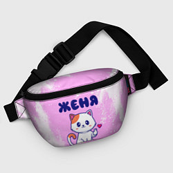 Поясная сумка Женя кошечка с сердечком, цвет: 3D-принт — фото 2
