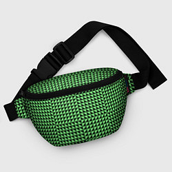 Поясная сумка Чёрно-зелёная оптическая иллюзия, цвет: 3D-принт — фото 2