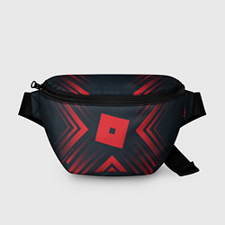 Поясная сумка Красный символ Roblox на темном фоне со стрелками