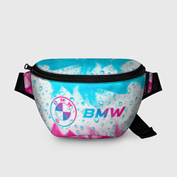 Поясная сумка BMW neon gradient style: надпись и символ