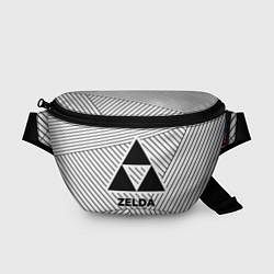Поясная сумка Символ Zelda на светлом фоне с полосами
