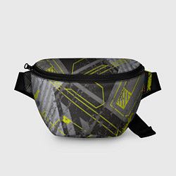 Поясная сумка Серо-зеленая абстракция, цвет: 3D-принт