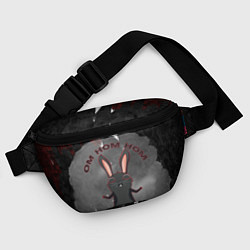 Поясная сумка Черный кролик ом ном ном, цвет: 3D-принт — фото 2