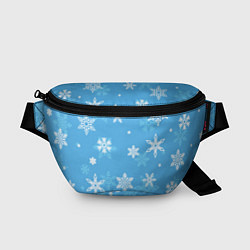 Поясная сумка Голубой снегопад, цвет: 3D-принт