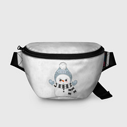 Поясная сумка Милый снеговик и снежинки, цвет: 3D-принт