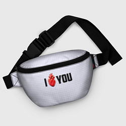 Поясная сумка I love you - сердце, цвет: 3D-принт — фото 2