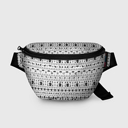Поясная сумка Black pattern Wednesday Addams, цвет: 3D-принт