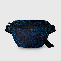 Поясная сумка Неоновый синий блеск на черном фоне