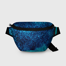 Поясная сумка Градиент голубой и синий текстурный с блестками