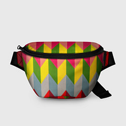 Поясная сумка Разноцветный ромбический абстрактный паттерн