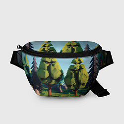 Поясная сумка Воксельный лес, цвет: 3D-принт