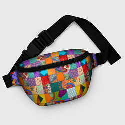 Поясная сумка Разноцветные лоскуты, цвет: 3D-принт — фото 2