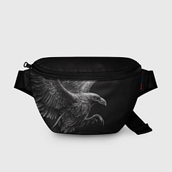 Поясная сумка Черно-белый ворон, цвет: 3D-принт